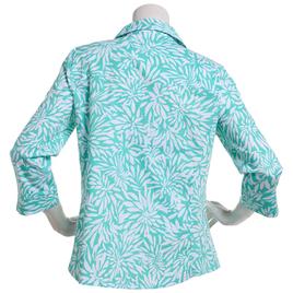 Womens Emily Daniels 3/4 Sleeve Knit To Fit Button Down