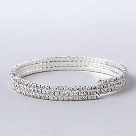 Rosa Rhinestones Thin Coil Crystal Bracelet