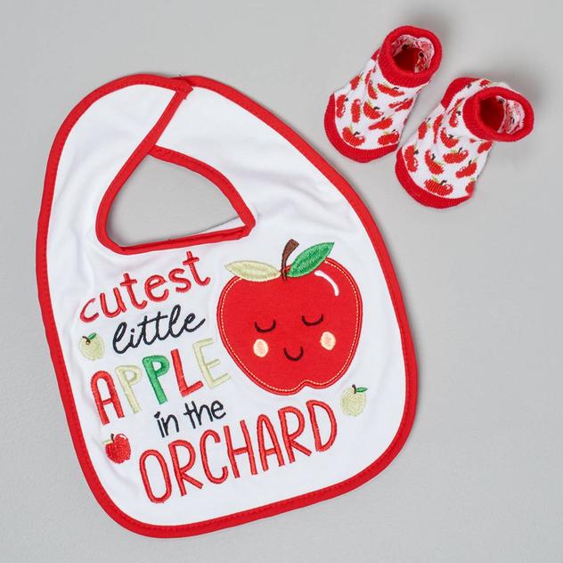 Baby Unisex Baby Essentials® Cutest Apple in Orchard Bib/Socks