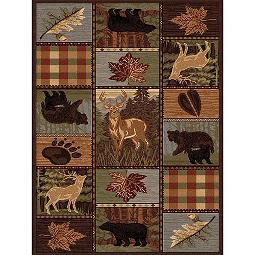 Tayse Nature Color Block Wildlife Area Rug - Multi