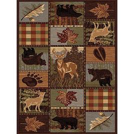 Tayse Nature Color Block Wildlife Area Rug - Multi