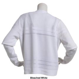 Womens 89th & Madison Long Sleeve Ottoman Stitch Ribbed Cardigan