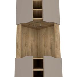 FM FURNITURE Lyla Macadamia Corner Bar Cabinet