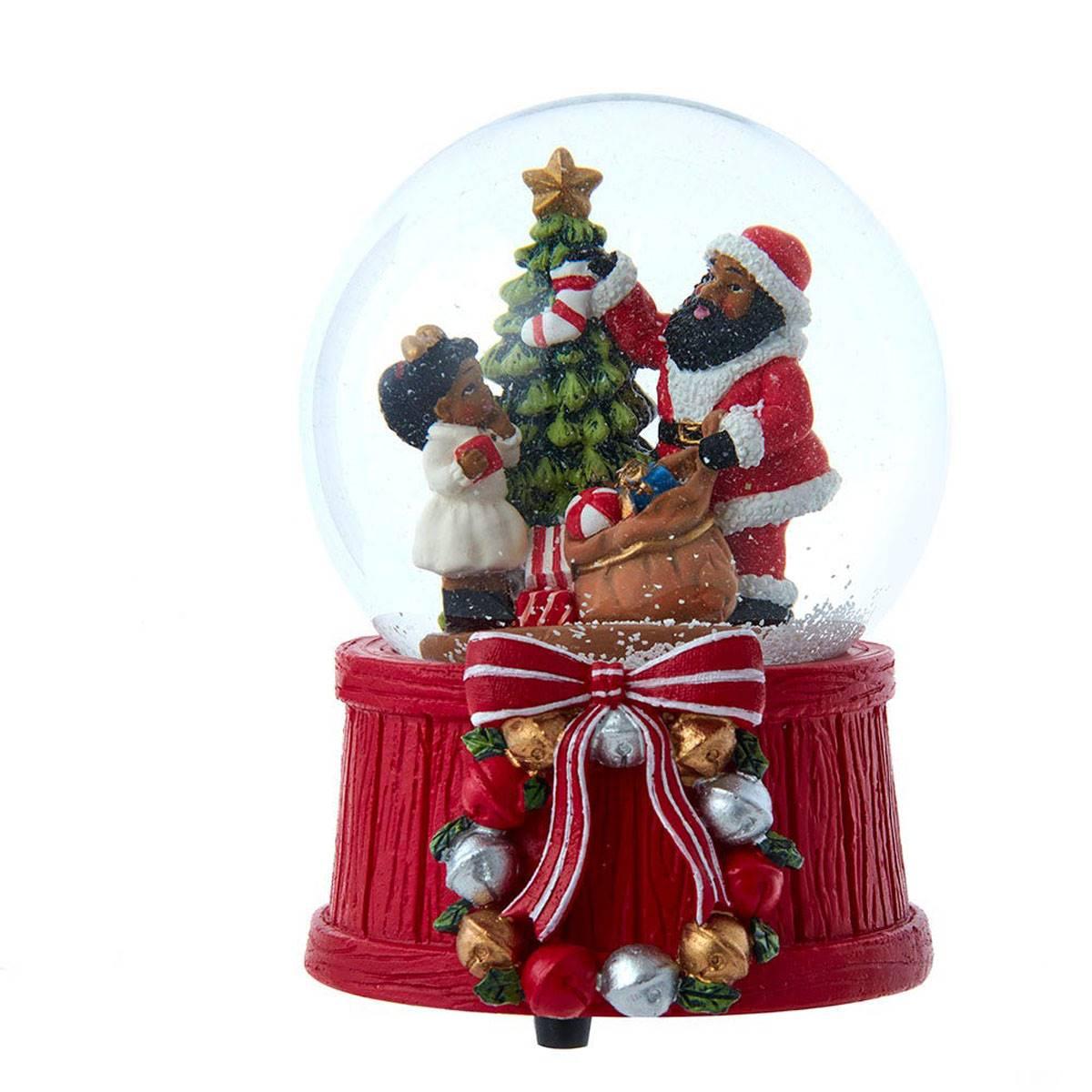 Kurt Adler Musical African American Santa Water Globe