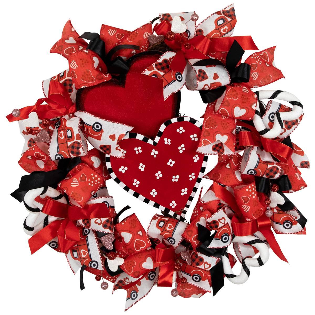 Northlight Seasonal Ribbon and Twig Valentine''s Day Wreath