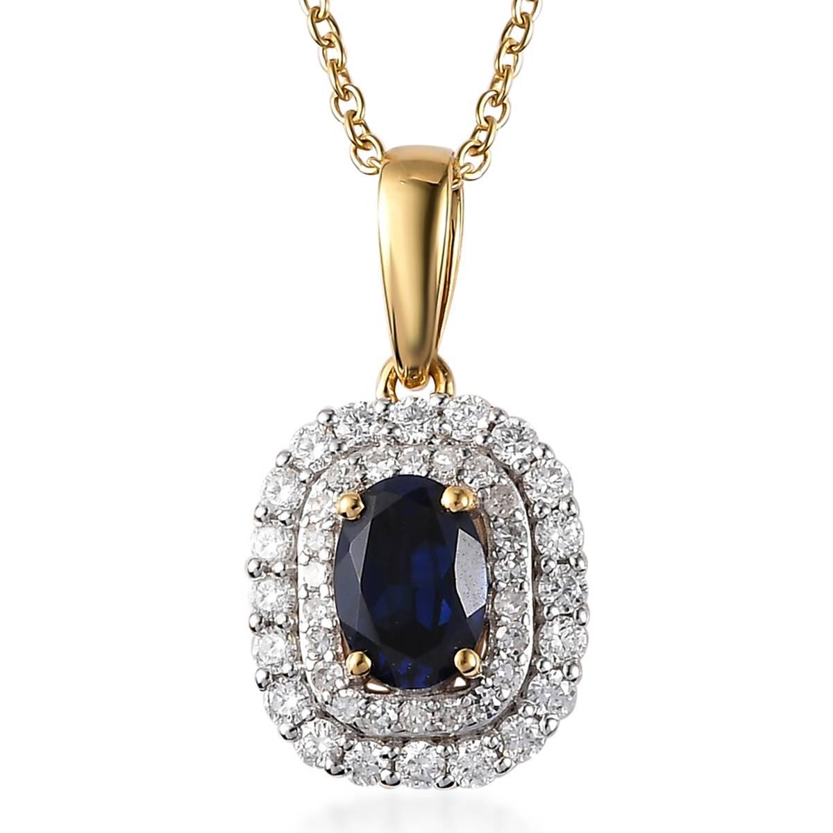 Nova Star(R) Created Sapphire & Lab Grown Diamond Pendant