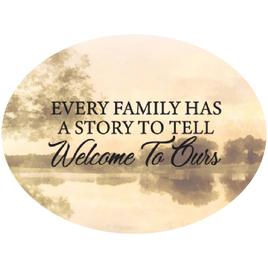 Every Family w/ Lake Background Oval Garden Stone