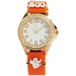 Womens Halloween Charms on Orange Band Watch - AS128B