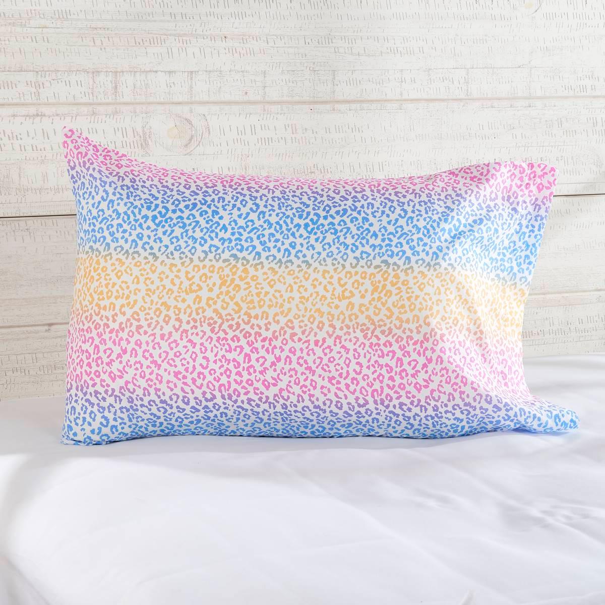 Bedding Essentials Rainbow Cheetah Microfiber Sheet Set