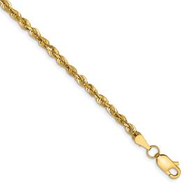 Mens Gold Classics(tm) 2.75mm. 14k Diamond Cut Light Rope Bracelet