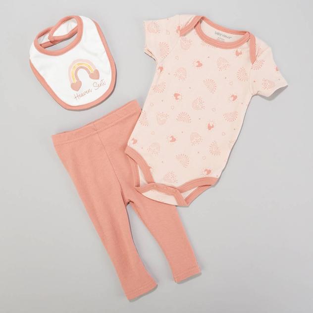 Baby Girl (NB-9M) baby views® 3pc. Rainbow Bodysuit & Pants Set