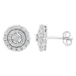 Haus of Brilliance 10kt. White Gold 1/2ctw. Halo Diamond Earrings