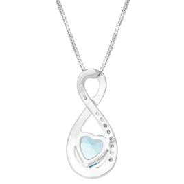 Gemminded 6mm Heart Aquamarine & 0.005ctw. Diamond Pendant