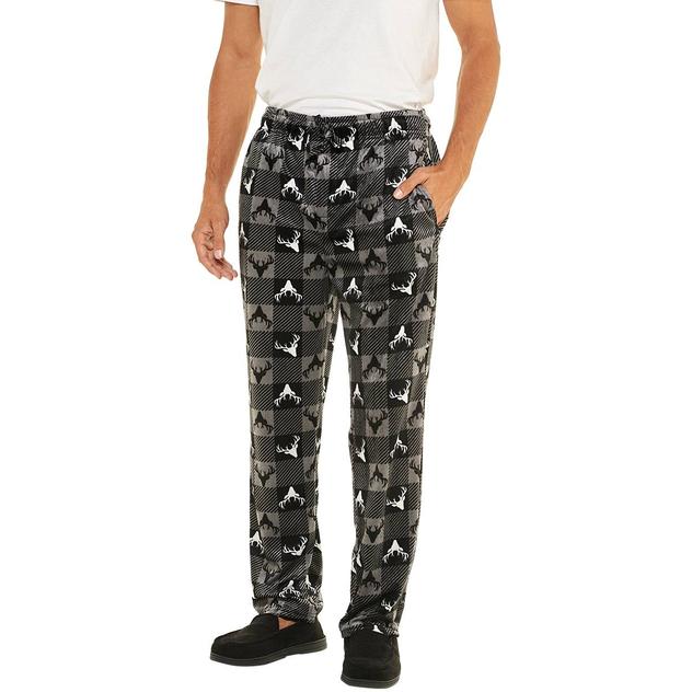 Mens Preswick & Moore® Silky Fleece Deer Plaid Pajama Pants