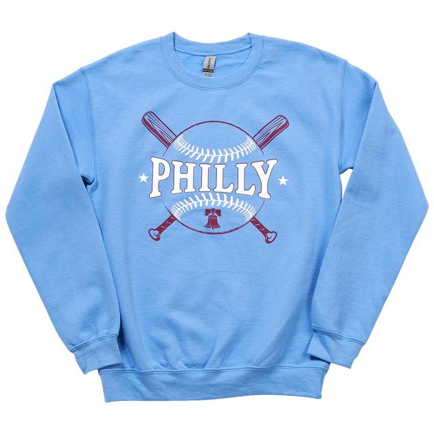Mens Tailgate Philadelphia Baseball Philly Bats Crew Sweatshirt