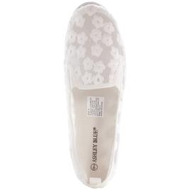 Womens Ashley Blue Canvas Lace Slip On Flats