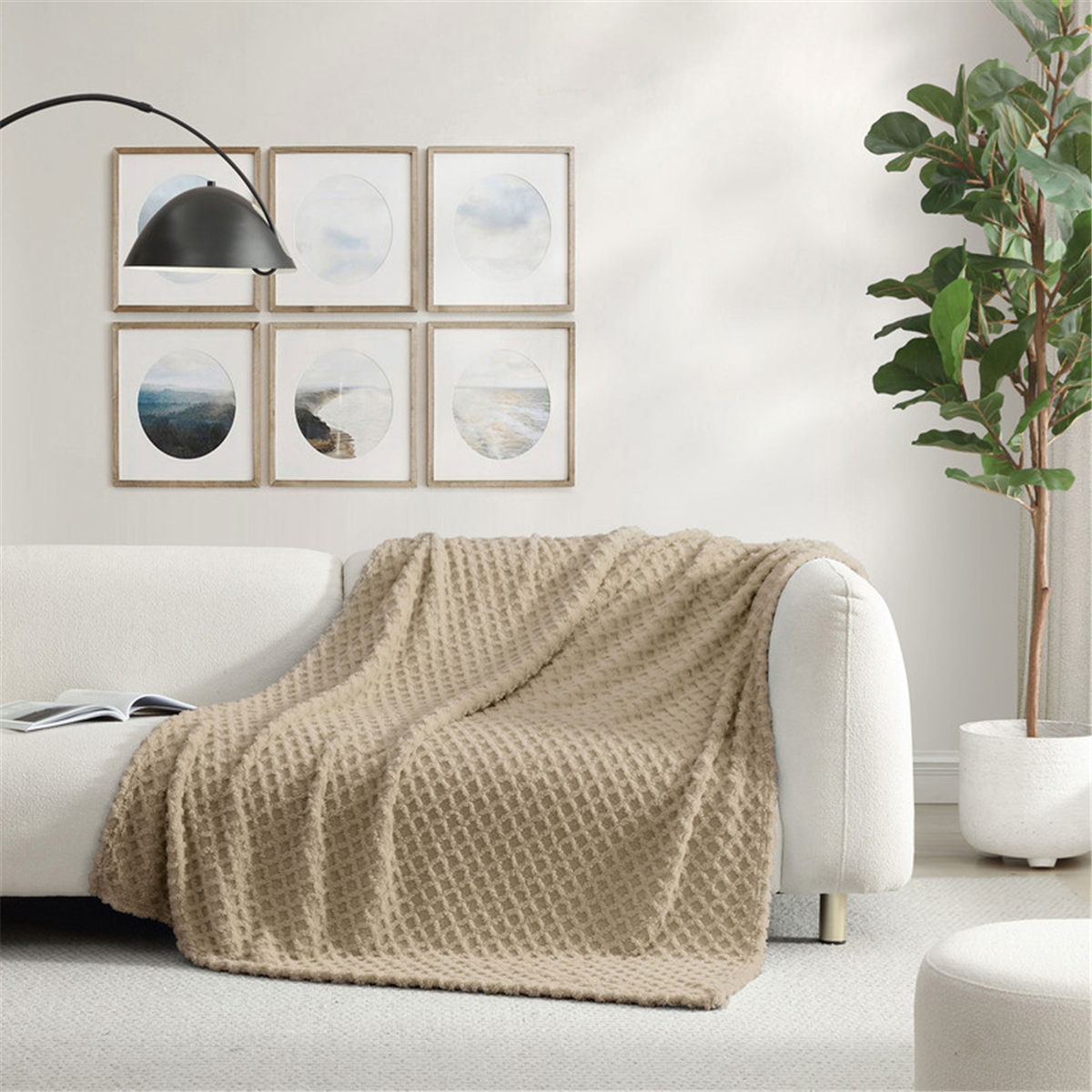 Swift Home Lattice Textured Soft Plush Cozy Throw Blanket