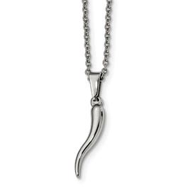 Mens Gentlemen's Classics(tm) Stainless Steel Italian Horn Necklace