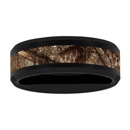 Mens Gentlemens Classics(tm) Black Tungsten Camo Inlay Wedding Band
