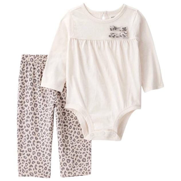 Baby Girl (3-24m) Carter’s® 3D Bows Bodysuit & Leopard Pants Set