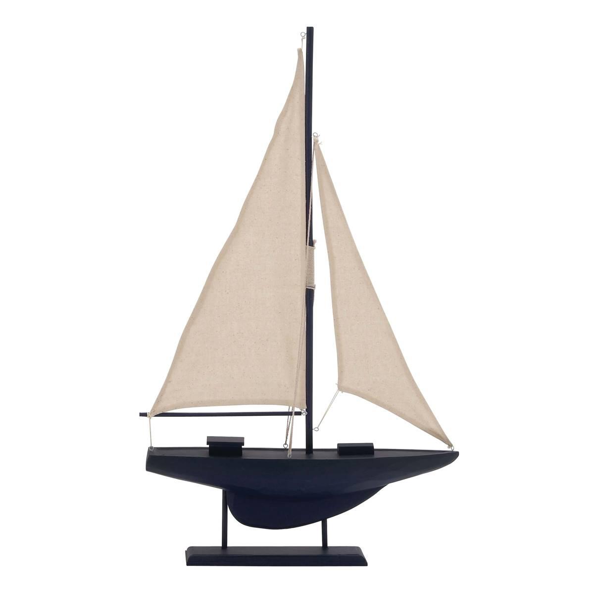 9th & Pike(R) Dark Blue Wood Coastal Sail Sculpture