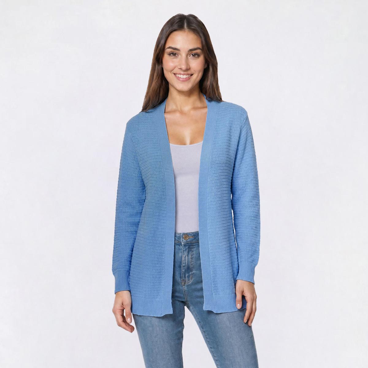 Womens 89th & Madison Long Sleeve Open Front Back Detail Cardigan