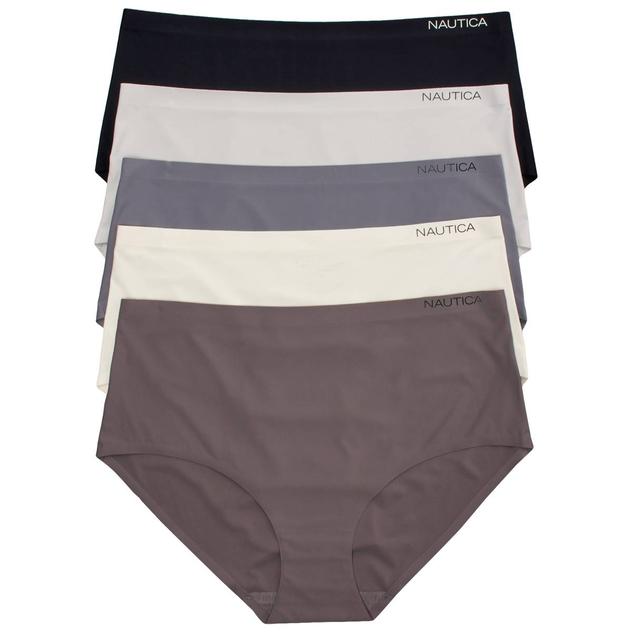 Womens Nautica 5pk. Laser Brief Panties with Logo - NT9626-5PKJ