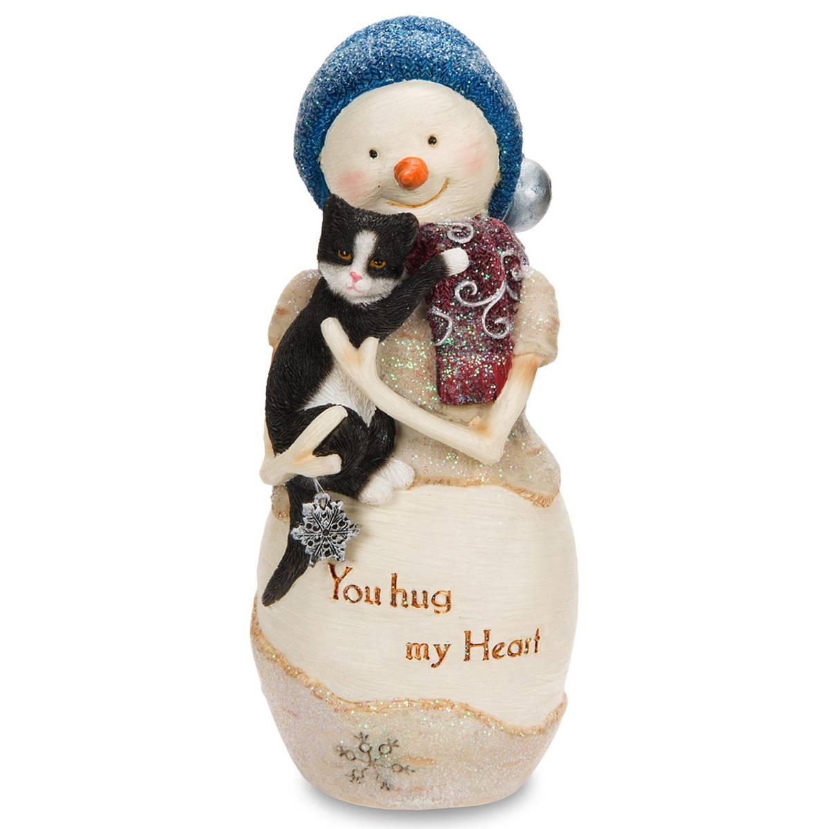 Pavilion 5in. Snowman Holding Cat
