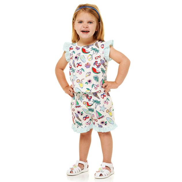 Toddler Girl Japna Kiwi 2pc. Coastal Print Top & Shorts Set