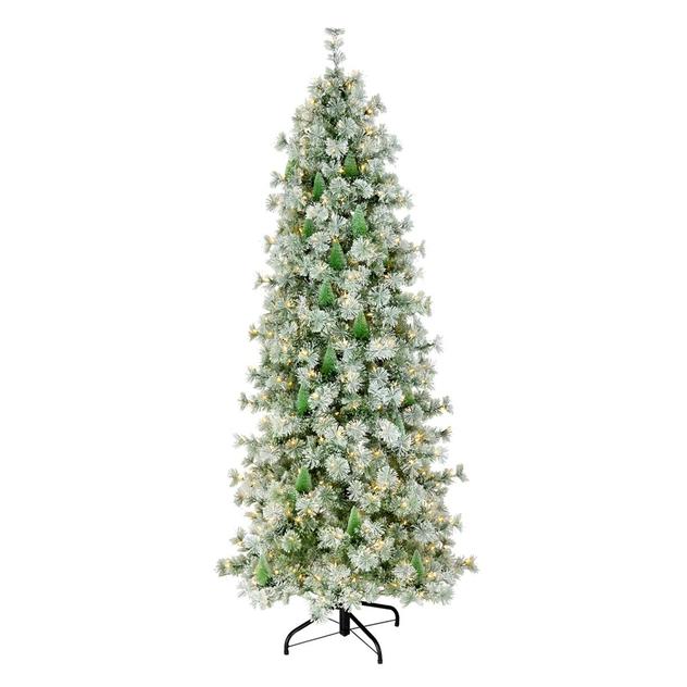 National Tree 7.5ft. Pre-Lit Artificial Snowy Christmas Tree