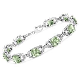 Haus of Brilliance Green Amethyst & 1/20ctw. Diamond Bracelet