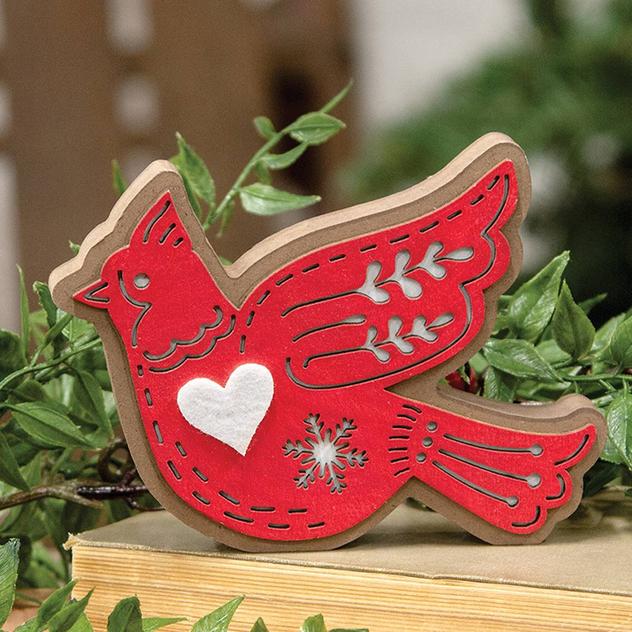 The Hearthside Collection Snowflake Cardinal Sitter