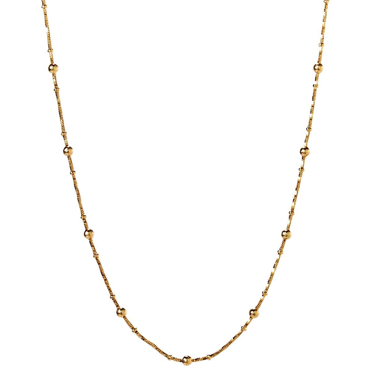 Design Collection Silver-Tone Twist Bead Stone Necklace