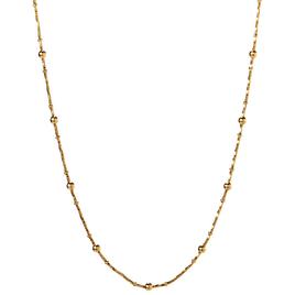 Design Collection Silver-Tone Twist Bead Stone Necklace