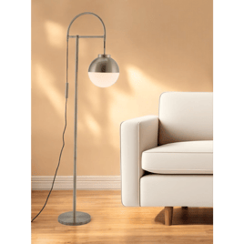 HomeRoots 69in. Bronze Steel Floor Lamp With Globe Shade