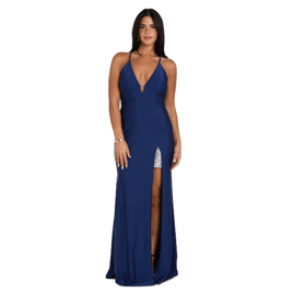 Juniors Morgan & Co. Bianca V-Neck Glamour Dress