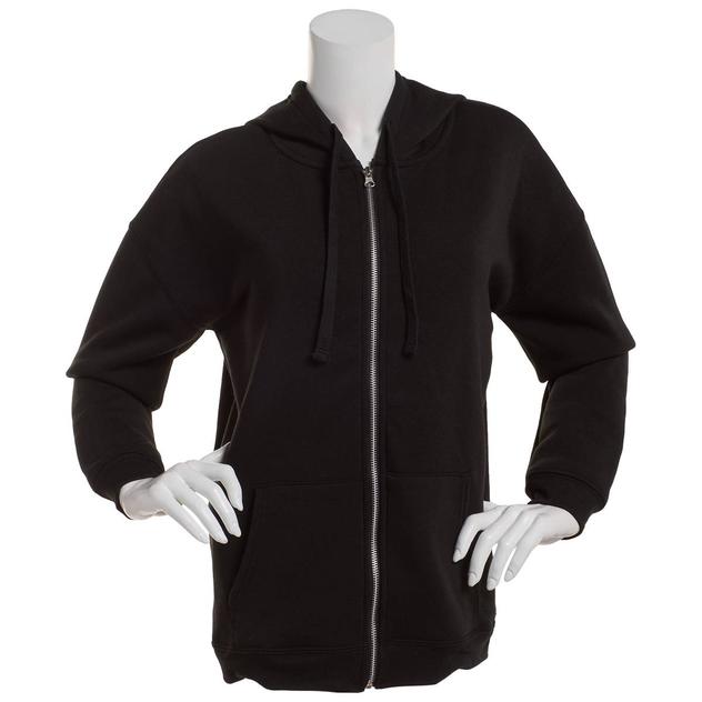 Juniors Derek Heart Fleece Oversize Boyfriend Zip Hoodie