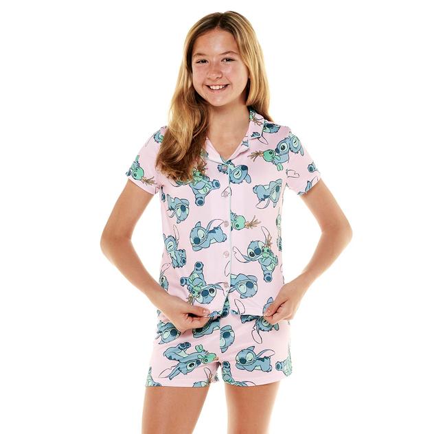 Girls Disney 2pc. Stitch Love Short Sleeve Pajama Set