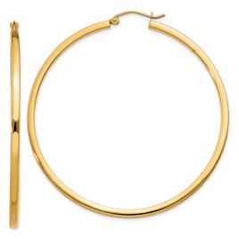 Gold Classics(tm) 14kt. 55mm Square Tube Hoop Earrings
