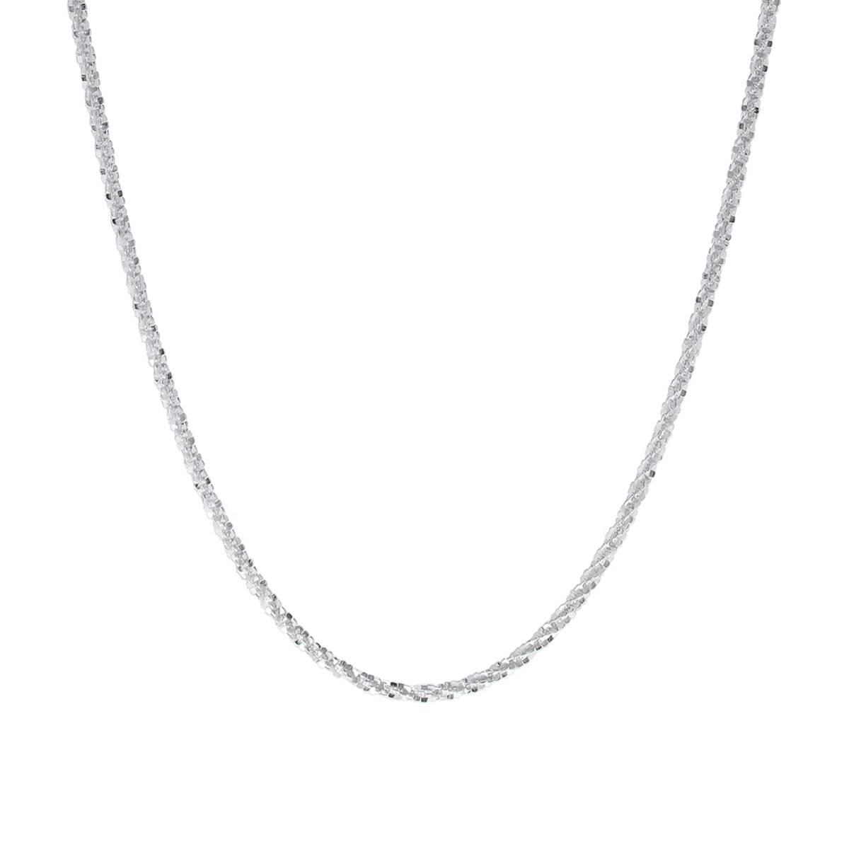 18in. Sterling Silver Sparkle Chain Necklace