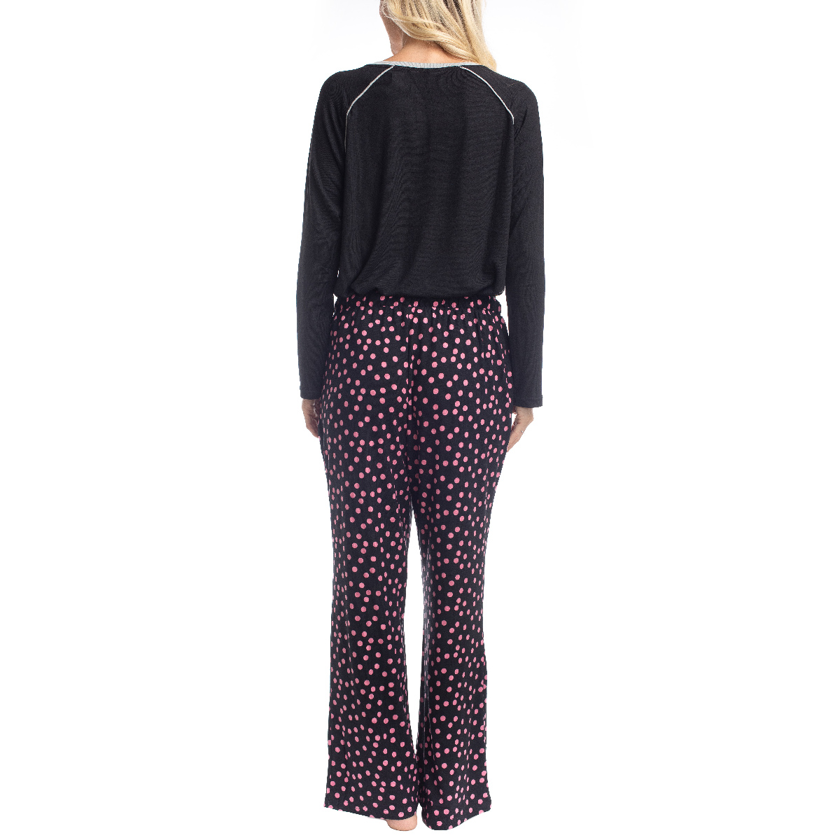 Womens Goodnight Kiss Cherry & Merry Dot Henley Pajama Set
