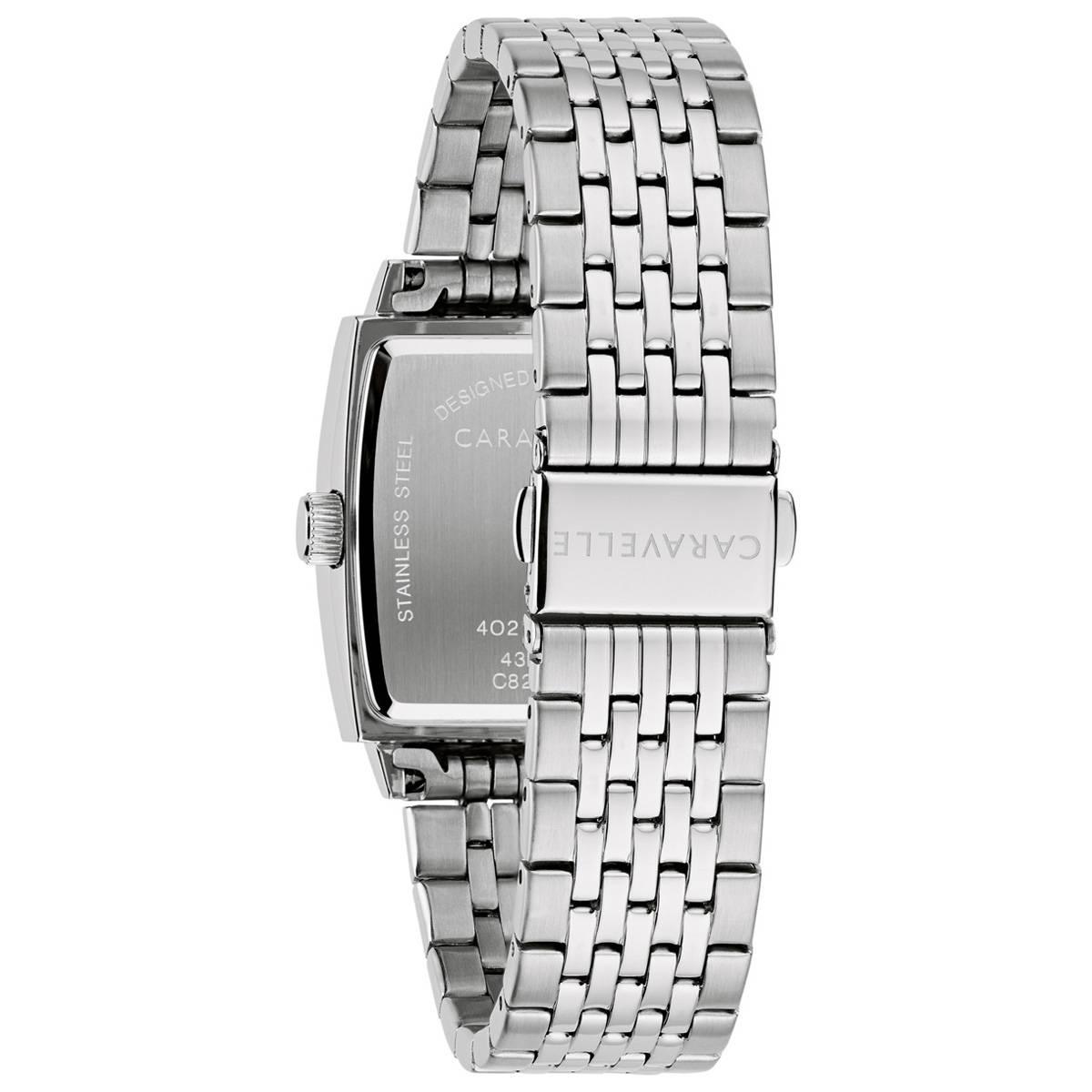 Mens Caravelle Modern Stainless Steel Blue Dial Watch - 43D108