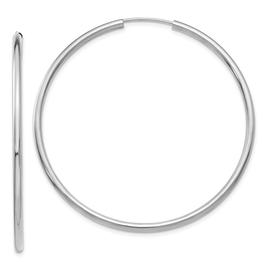 Gold Classics(tm) 46mm 14kt. White Gold Polished Hoop Earrings