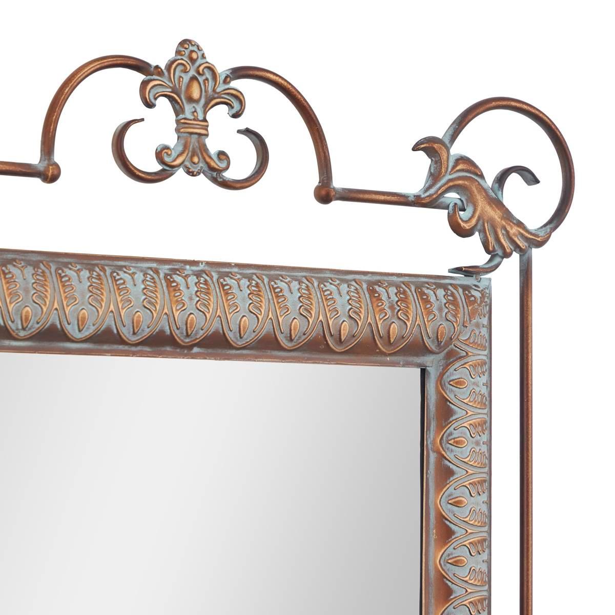 9th & Pike® Bronze Metal Traditional Console Table with Mirror