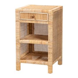Baxton Studio Bella Brown Mahogany Wood 1-Drawer Nightstand