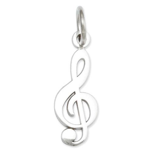 Gold Classics(tm) 14k. White-Gold Treble Cleft Charm