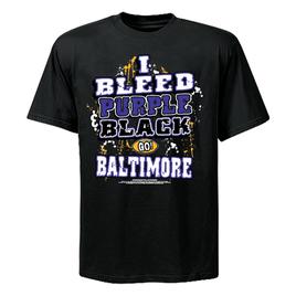 Mens Encore Short Sleeve I Bleed Baltimore Football Tee