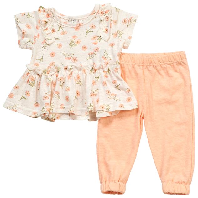 Baby Girl (3-9M) Laura Ashley® Flower Top & Joggers