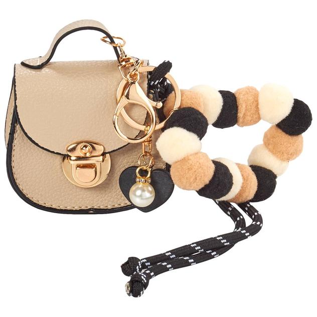 Posh + Pop Ivory Satchel Bag Charm with Coin Purse