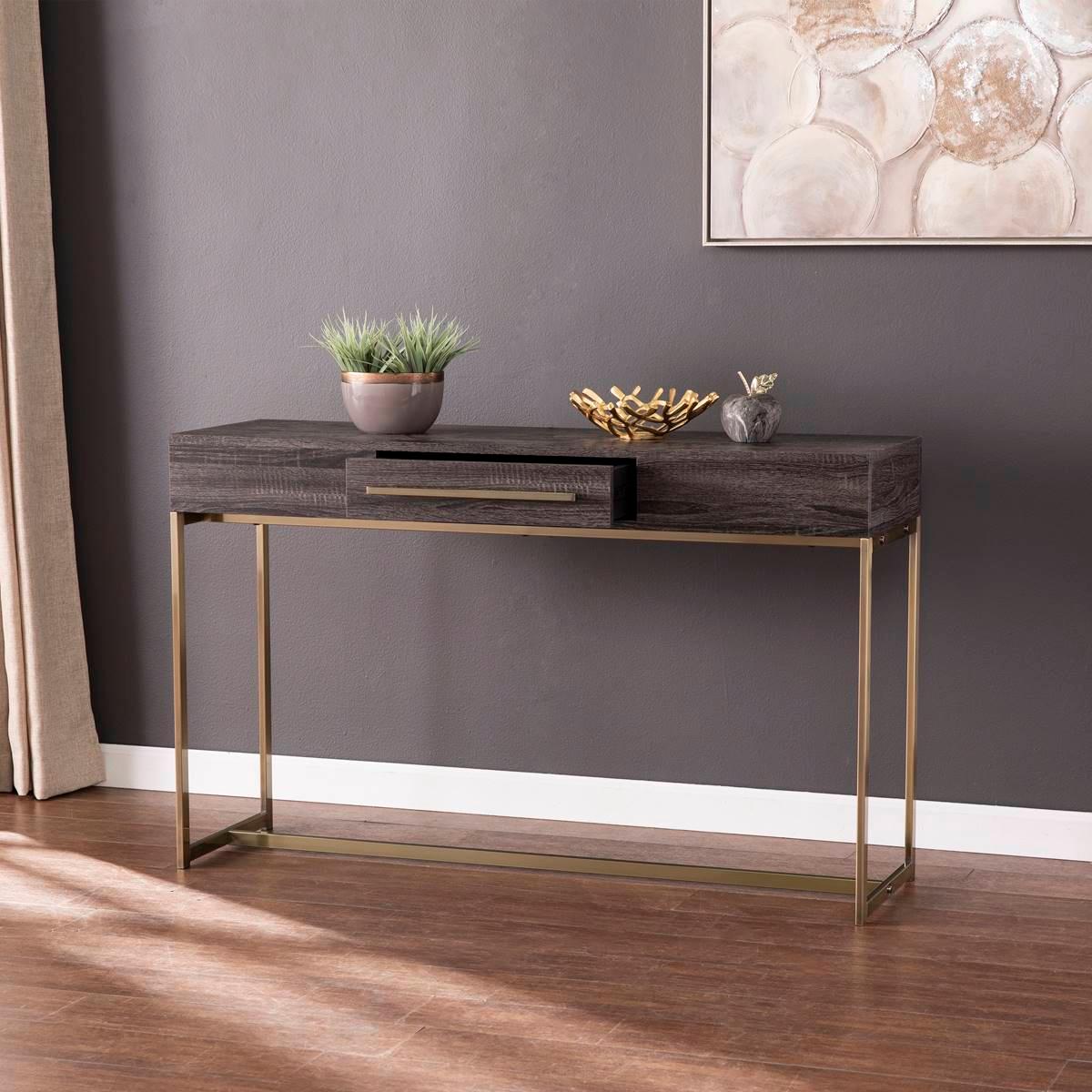 Southern Enterprises Akmonton Long Console Table w/ Storage